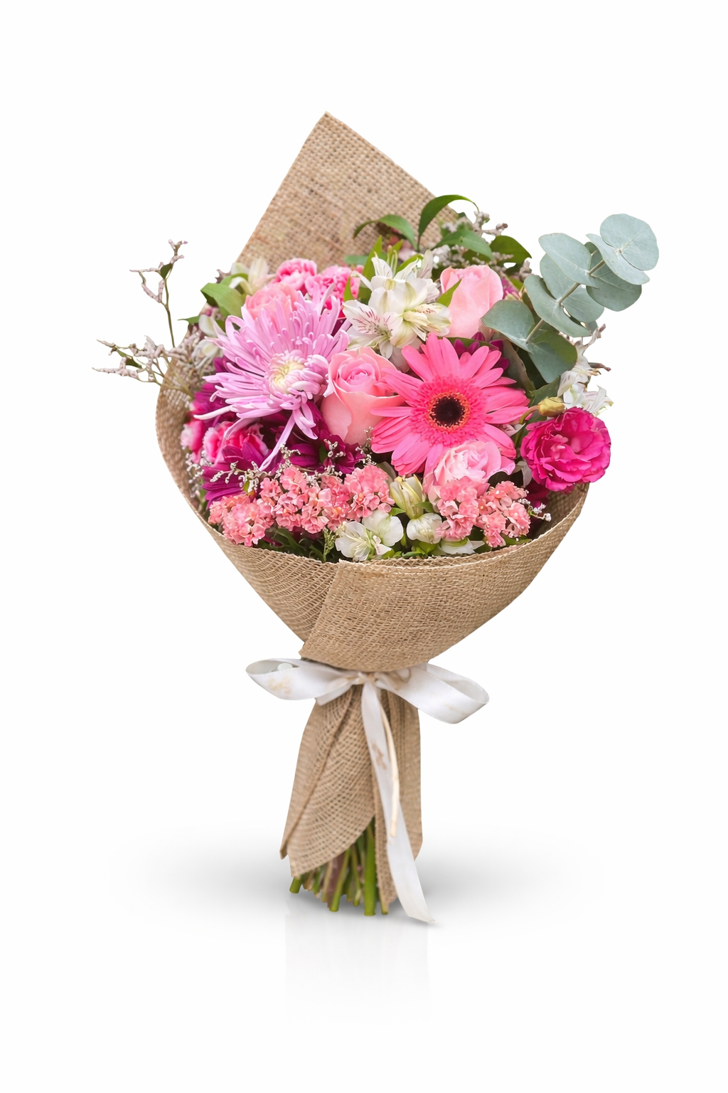 Bouquet de flores em tons de rosa